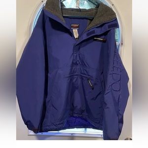 SPEEDO Sports System Mens Windbreaker Hoodie Small Blue 1/4 Zip Front Pockets